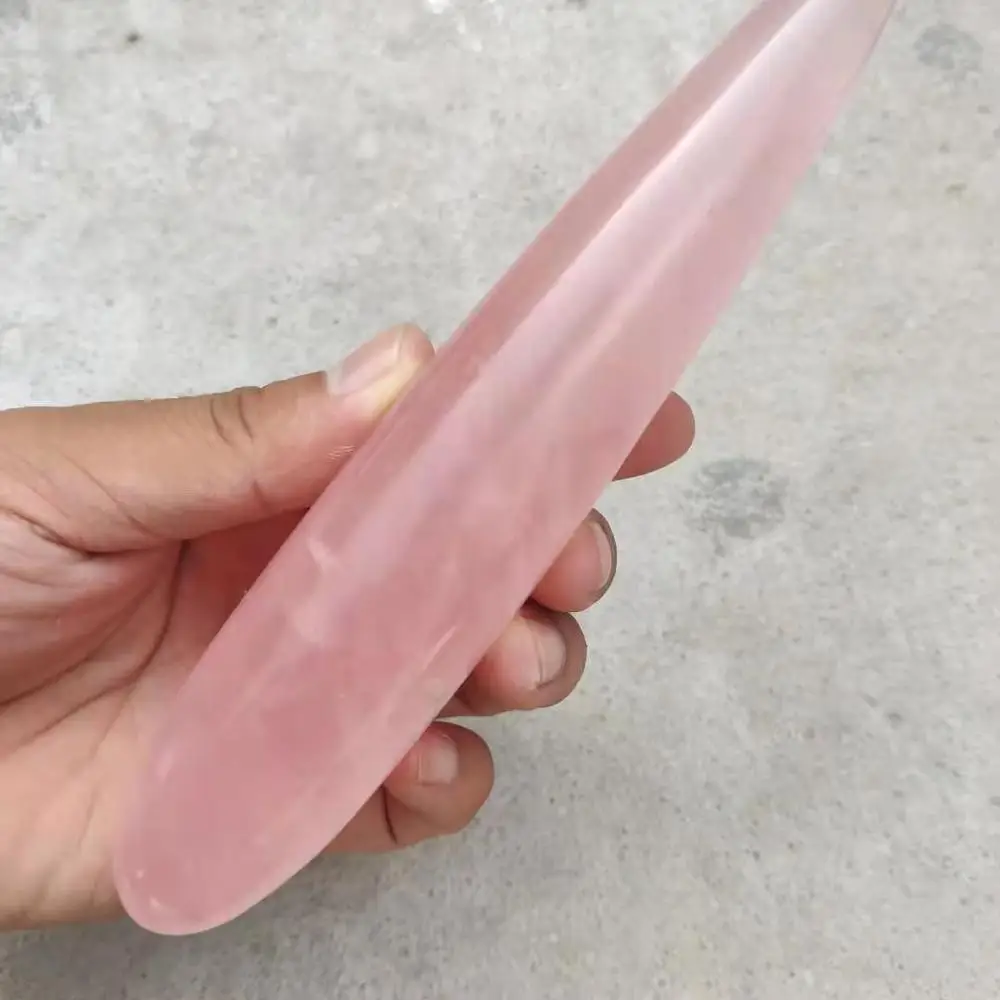 18cm Natural Quartz Crystal Wand Pink Color Massage Stick Gemstone
18cm Natural Quartz Crystal Wand Pink Color Massage Stick Gemstone