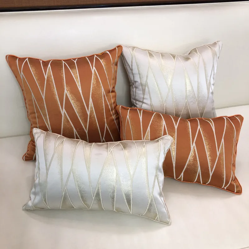 Geometric Pillow Case Faux Silk Cushion Cover Ivory Orange Home Decorative Pillow Cover 45x45cm/30x48cm
Geometric Pillow Case Faux Silk Cushion Cover Ivory Orange Home Decorative Pillow Cover 45x45cm/30x48cm