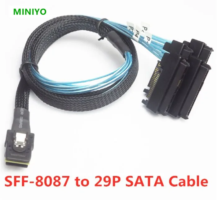 Sas sata Внутренний кабель Mini SAS 36pin SFF-8087 to (4) 29pin + 15Pin SFF-8482 Connector с SATA Power 0,5 M 1M
Sas sata Внутренний кабель Mini SAS 36pin SFF-8087 to (4) 29pin + 15Pin SFF-8482 Connector с SATA Power 0,5 M 1M