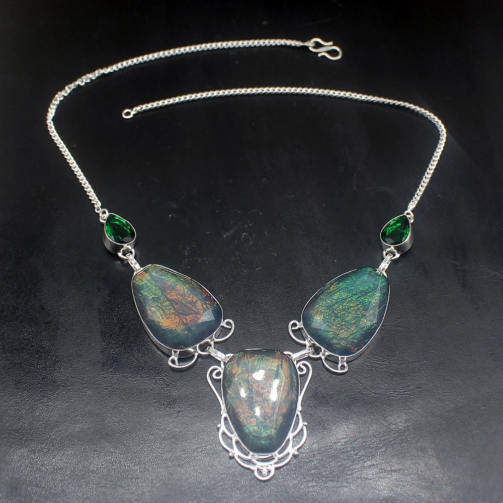 Gemstonefactory Jewelry Big Promotion 925 Silver Dichroic Glass Green Topaz Ladies Women Chain Necklace 48cm 20213546
Gemstonefactory Jewelry Big Promotion 925 Silver Dichroic Glass Green Topaz Ladies Women Chain Necklace 48cm 20213546