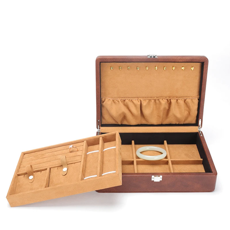 High-end jewelry leather large-capacity metal double-layer storage jewelry box jewelry diamond jade box can be customized
High-end jewelry leather large-capacity metal double-layer storage jewelry box jewelry diamond jade box can be customized