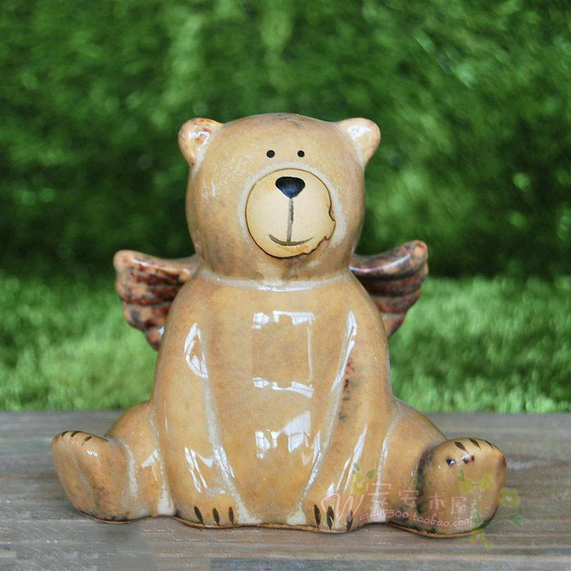 Bear Statue, Ceramic Crafts Cute Wings Bear Ornaments Bear Angels Creative Home Animal Sculpture Holiday Gift Figurine
Bear Statue, Ceramic Crafts Cute Wings Bear Ornaments Bear Angels Creative Home Animal Sculpture Holiday Gift Figurine