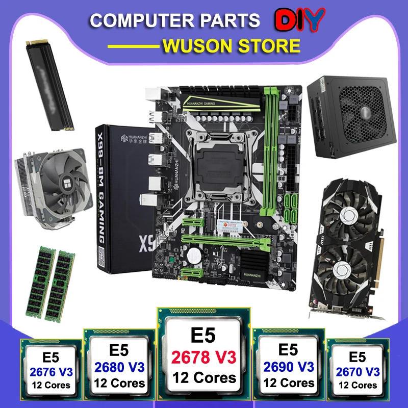 Материнская плата HUANANZHI X99-8M, с 512 ГБ M.2 NVMe SSD ЦП Xeon E5 2678 V3 ОЗУ 16 Гб (2*8 ГБ) DDR4 RECC видеокарта GTX1050TI 4G 600 Вт PSU
Материнская плата HUANANZHI X99-8M, с 512 ГБ M.2 NVMe SSD ЦП Xeon E5 2678 V3 ОЗУ 16 Гб (2*8 ГБ) DDR4 RECC видеокарта GTX1050TI 4G 600 Вт PSU