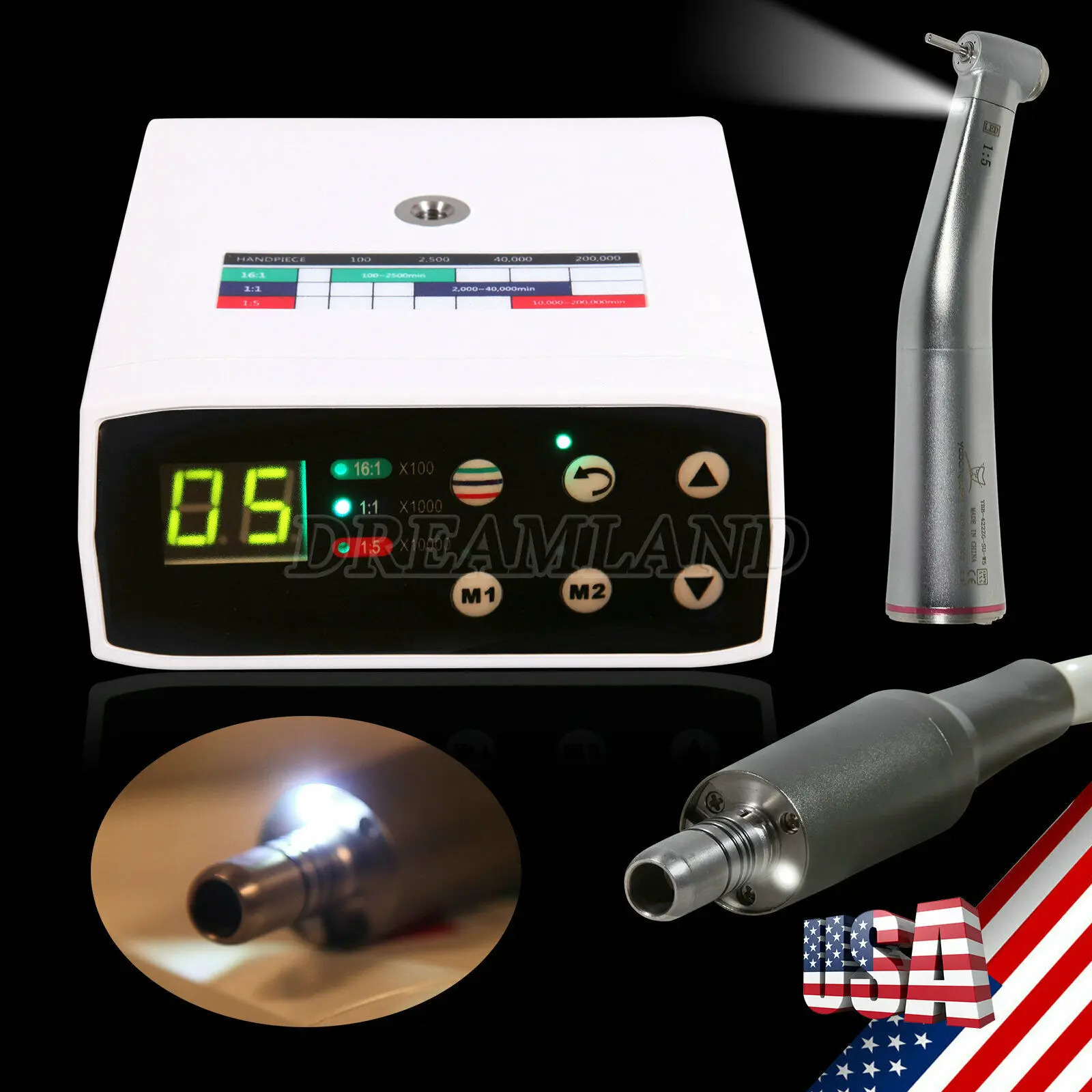 NSK Style Dental Brushless LED Electric Micro Motor 1:5 Increasing Handpiece NEW
NSK Style Dental Brushless LED Electric Micro Motor 1:5 Increasing Handpiece NEW