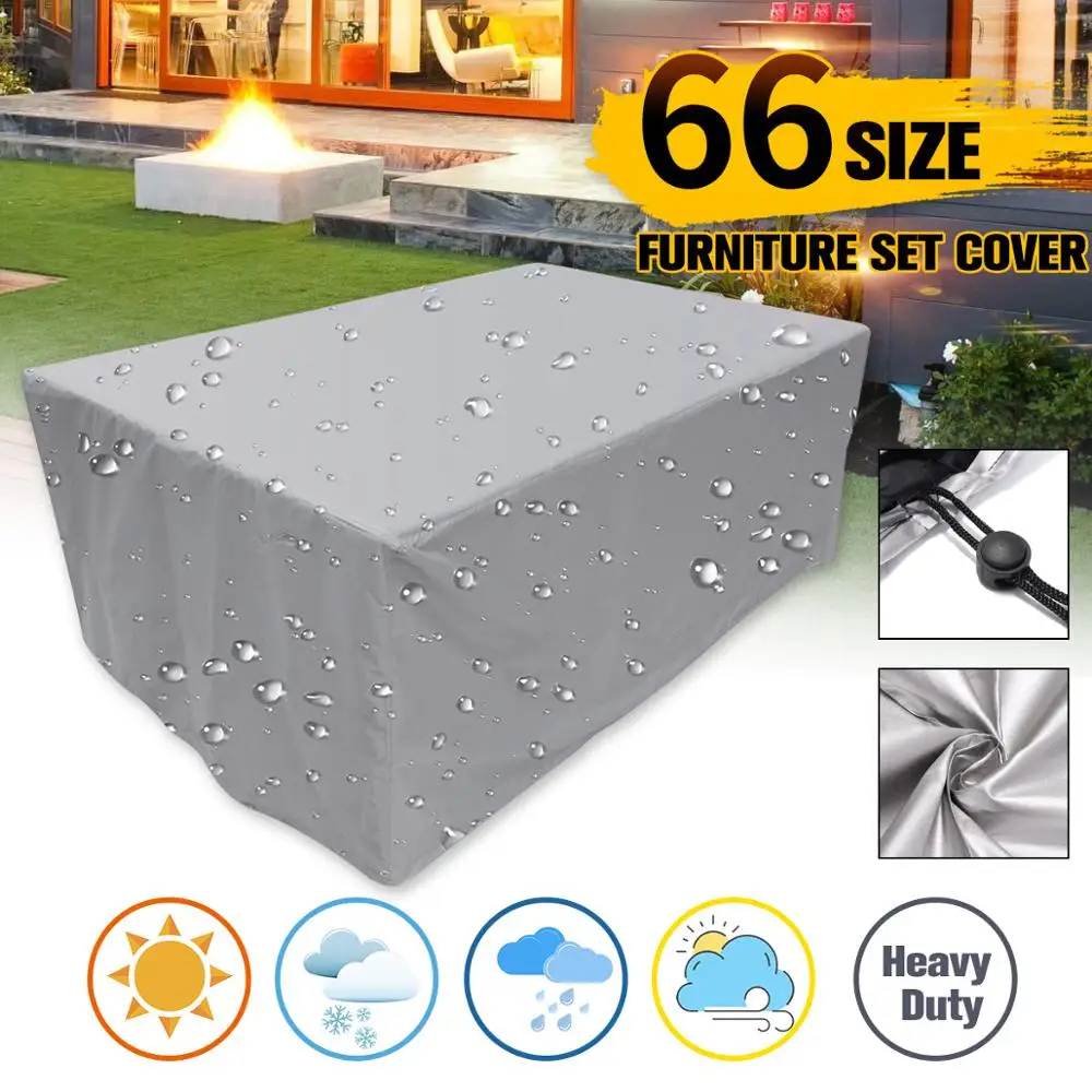 General size Silver Garden Furniture Covers 210D Oxford Fabric Waterproof Anti-UV Patio Protectors Outdoor Furniture Covers
General size Silver Garden Furniture Covers 210D Oxford Fabric Waterproof Anti-UV Patio Protectors Outdoor Furniture Covers