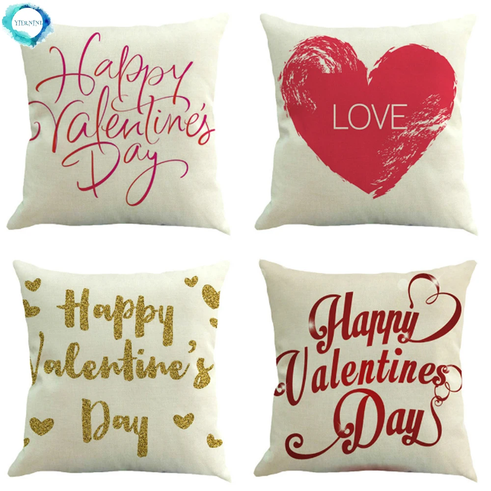Happy Valentine Heart Printed Decorative Cushion Cover Cotton Linen Pillow Case Sofa Pillow Cover Home Decor 45X45CM
Happy Valentine Heart Printed Decorative Cushion Cover Cotton Linen Pillow Case Sofa Pillow Cover Home Decor 45X45CM