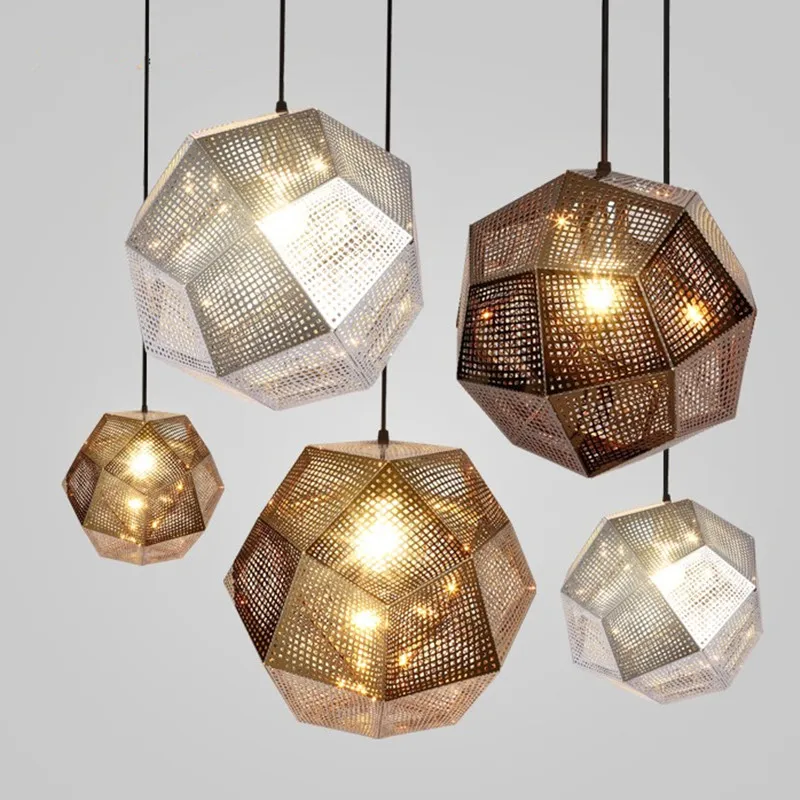 Mesh brief metal pendant light geometry bar polyhedral ball pendant light personality pendant light E27
Mesh brief metal pendant light geometry bar polyhedral ball pendant light personality pendant light E27