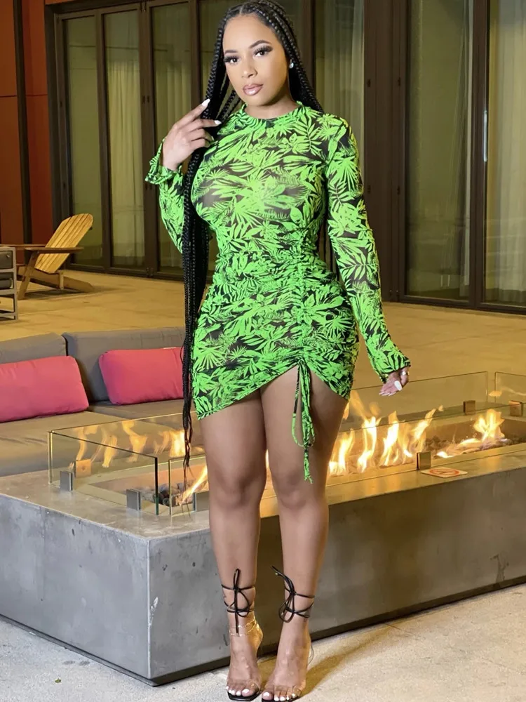 SKMY Women Clothing Fall Dresses Fashion Mesh Printed Flare Sleeve Round Neck Drawstring Sexy Bodycon Dress Party Clubwear
SKMY Women Clothing Fall Dresses Fashion Mesh Printed Flare Sleeve Round Neck Drawstring Sexy Bodycon Dress Party Clubwear