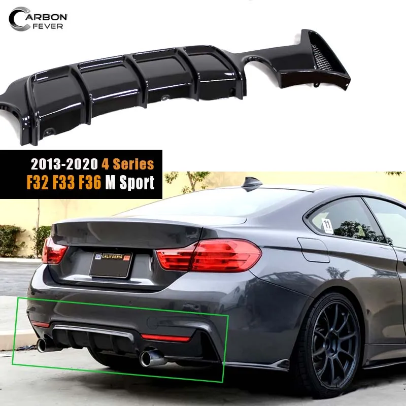 Rear Bumper Diffuser Lip Car Styling Lip PP Gloss Black Double Exhaust Single Out For BMW 4 Series F32 F33 F36 2013-2020 M Sport
Rear Bumper Diffuser Lip Car Styling Lip PP Gloss Black Double Exhaust Single Out For BMW 4 Series F32 F33 F36 2013-2020 M Sport