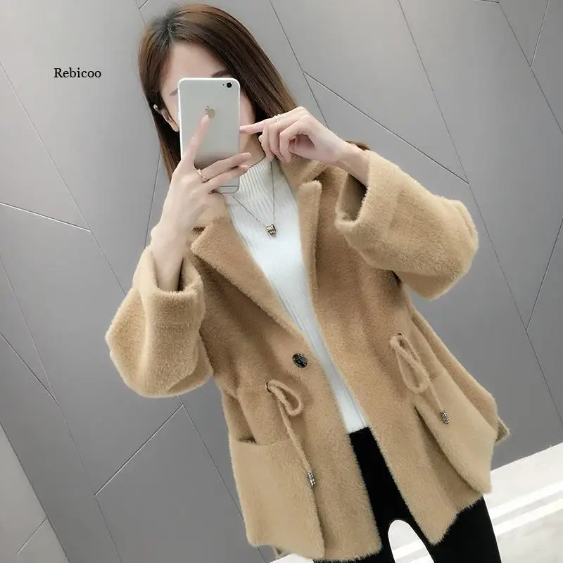 New Autumn Winter Women Faux Mink Fur Korean Loose Knitted Sweaters Female Square Collar Thick Single Button Cardigans
New Autumn Winter Women Faux Mink Fur Korean Loose Knitted Sweaters Female Square Collar Thick Single Button Cardigans