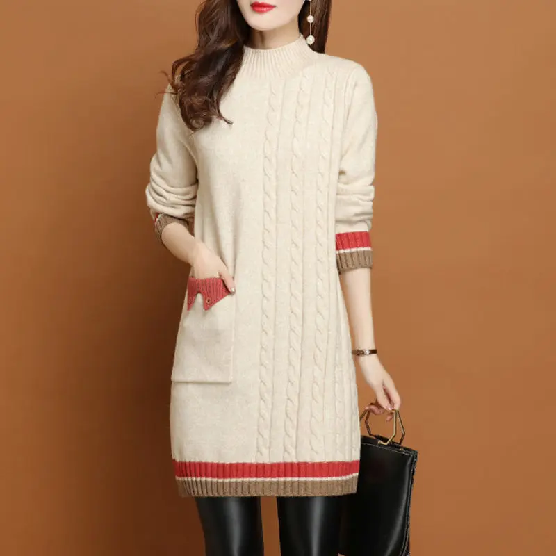 Fashion Ladies Turtleneck Sweater Pullover Fall/Winter Knitwear Women's Bottoming Shirt Knitted Sweater Dress All-Match Female
Fashion Ladies Turtleneck Sweater Pullover Fall/Winter Knitwear Women's Bottoming Shirt Knitted Sweater Dress All-Match Female