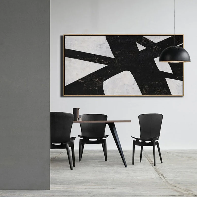 Large Geometric Art Horizontal Painting Wall Art Canvas Painting, Modern Art Black White Minimalist Art Art
Large Geometric Art Horizontal Painting Wall Art Canvas Painting, Modern Art Black White Minimalist Art Art