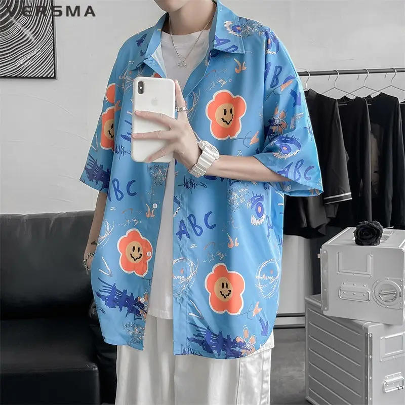 VERSMA Japanese Harajuku Funny Print Imported Shirts Men Women Summer Oversized Blue Hip Hop Hawaiian Shirt Men 5XL Dropshipping
VERSMA Japanese Harajuku Funny Print Imported Shirts Men Women Summer Oversized Blue Hip Hop Hawaiian Shirt Men 5XL Dropshipping