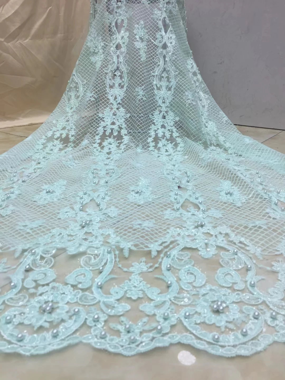 African Lace Fabric 2021 High Quality Nigerian Beads Embroidery Tulle Lace Sequence French Net Wedding Lace Fabric X98-8
African Lace Fabric 2021 High Quality Nigerian Beads Embroidery Tulle Lace Sequence French Net Wedding Lace Fabric X98-8