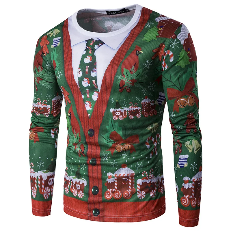 Funny Fake Two Piece Tie Print T-Shirts 2023 Brand Long Sleeve Christmas T Shirt Men Women Xmas Party Casual Camiseta Masculina
Funny Fake Two Piece Tie Print T-Shirts 2023 Brand Long Sleeve Christmas T Shirt Men Women Xmas Party Casual Camiseta Masculina