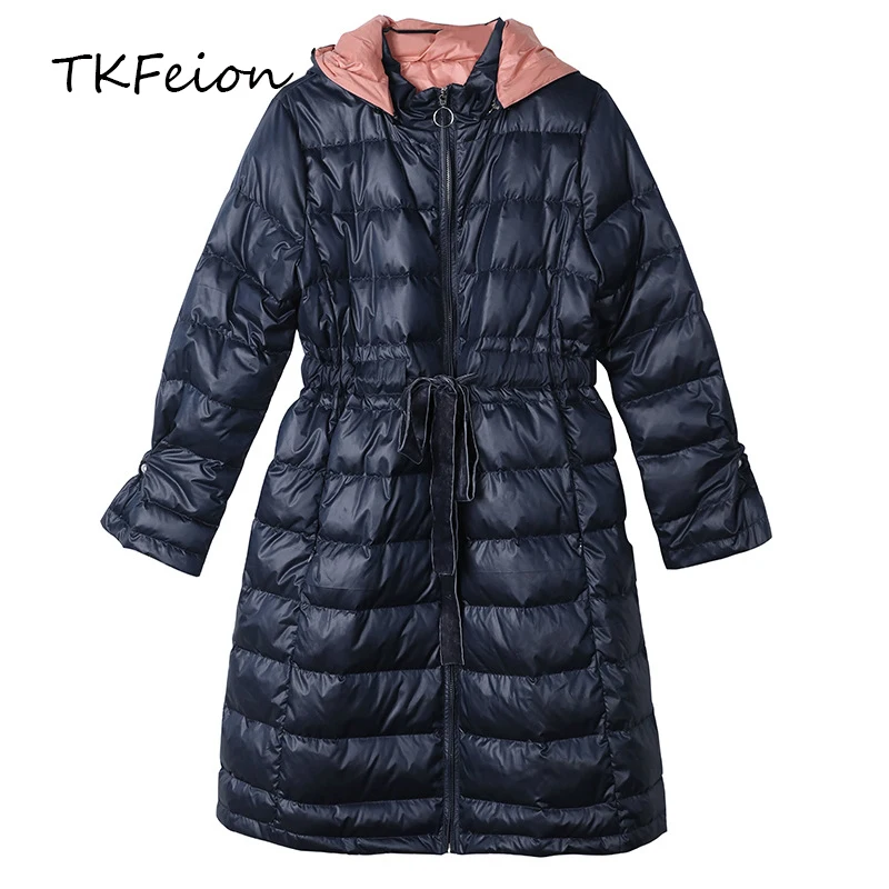 Womens Long Jackets Hooded Winter Coat Warm White Duck Down Filler Fashion Ladies Loose Jacket Autumn Clothes Navy Color Lace Up
Womens Long Jackets Hooded Winter Coat Warm White Duck Down Filler Fashion Ladies Loose Jacket Autumn Clothes Navy Color Lace Up