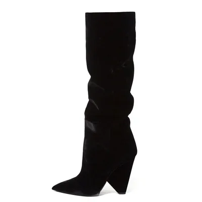 Large Size 13 14 Black Flock Spike High Heels Over Knee Boots For Women Sexy Pleated Leather Female Winter Long Botines Mujer
Large Size 13 14 Black Flock Spike High Heels Over Knee Boots For Women Sexy Pleated Leather Female Winter Long Botines Mujer
