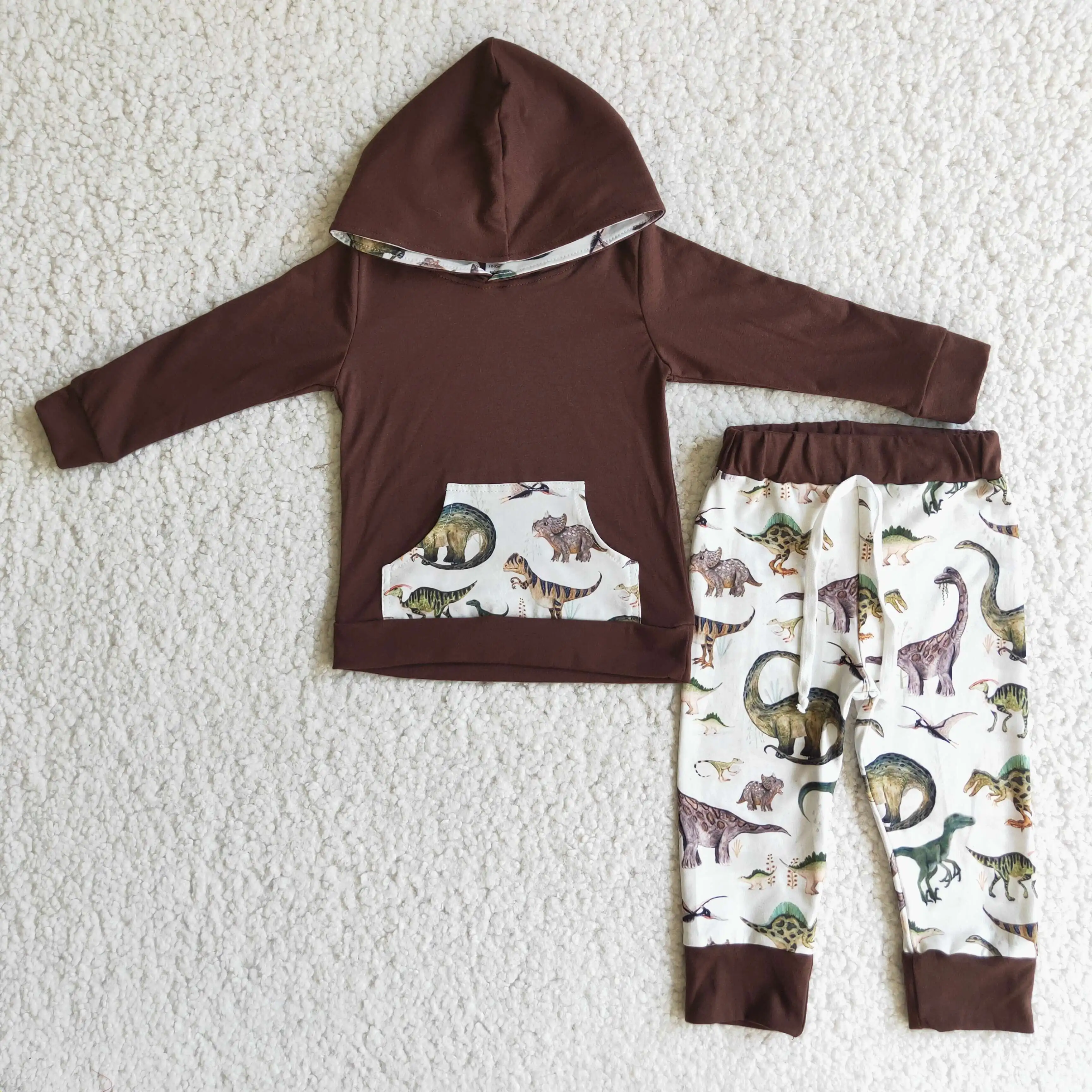Baby Kids Boys Dinosaur Designer Clothes Sets Hoodies Brown Trousers Long Pants Sets Hot Sale Boutique Winter Outfits
Baby Kids Boys Dinosaur Designer Clothes Sets Hoodies Brown Trousers Long Pants Sets Hot Sale Boutique Winter Outfits