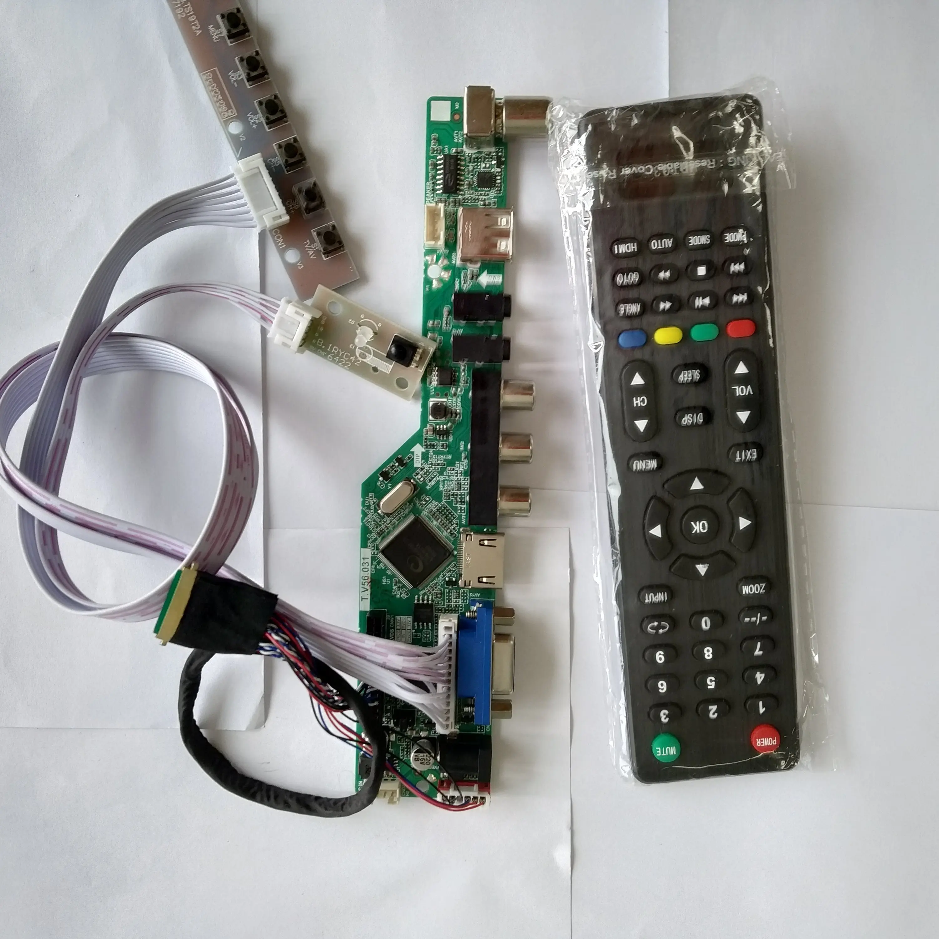 TV controller board support TV56 AV LCD VGA USB for 15.6 inch lvds lcd Audio panel 1920X1080 LP156WF1-TLB2 B156HW03 V0
TV controller board support TV56 AV LCD VGA USB for 15.6 inch lvds lcd Audio panel 1920X1080 LP156WF1-TLB2 B156HW03 V0