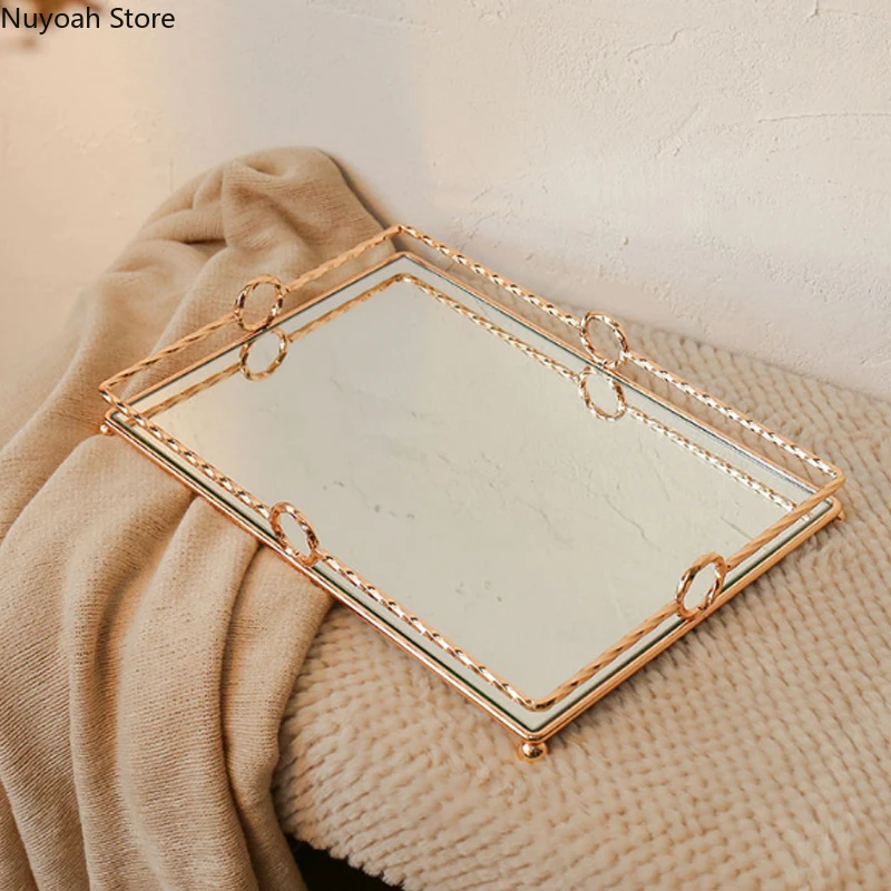 Metal Rectangular Mirror Tray Household Dressing Table Cosmetic Storage Living Room Coffee Table Storage Tray Home Decoration
Metal Rectangular Mirror Tray Household Dressing Table Cosmetic Storage Living Room Coffee Table Storage Tray Home Decoration