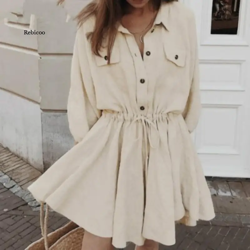 Shirt Dress For Woman Spring Summer Fashion Dresses Casual Lantern Sleeve Buttons Sashes Women's Loose Linen Dresses
Shirt Dress For Woman Spring Summer Fashion Dresses Casual Lantern Sleeve Buttons Sashes Women's Loose Linen Dresses