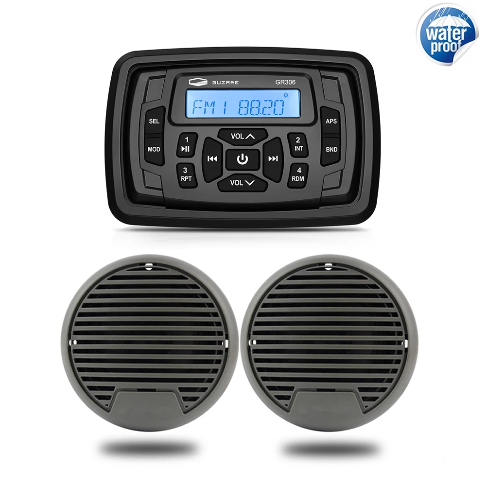 Marine Stereo Bluetooth Audio Radio Receiver FM AM MP3 Player For RV ATV Yacht Pool Motorcycle+3 Inch Waterproof Marine Speakers
Marine Stereo Bluetooth Audio Radio Receiver FM AM MP3 Player For RV ATV Yacht Pool Motorcycle+3 Inch Waterproof Marine Speakers