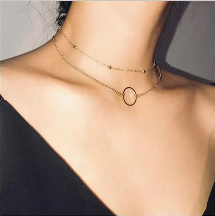NEW Choker Chains Women Two Layer Round Gold Color Chocker Neck Fashion collier femme rasae S2013
NEW Choker Chains Women Two Layer Round Gold Color Chocker Neck Fashion collier femme rasae S2013