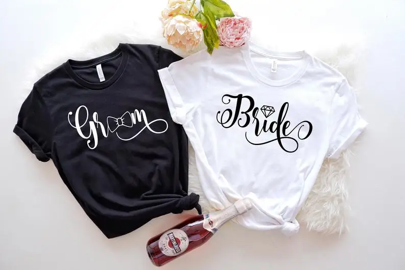Bride and Groom Wedding Party Shirts Bridal Shower Fashion Aesthetic 100% Cotton O Neck Short Sleeve Top Tee Graphic T-shirt
Bride and Groom Wedding Party Shirts Bridal Shower Fashion Aesthetic 100% Cotton O Neck Short Sleeve Top Tee Graphic T-shirt