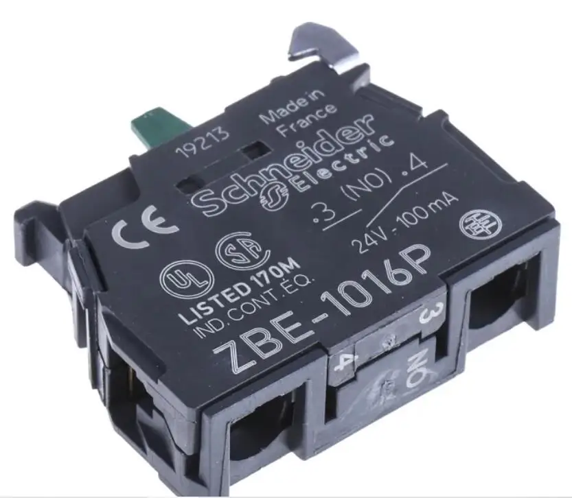 5 PCS ZBE1016P Harmony XB4, Single contact block, silver alloy, gold flashed, screw clamp terminal, dusty environment, 1 NO
5 PCS ZBE1016P Harmony XB4, Single contact block, silver alloy, gold flashed, screw clamp terminal, dusty environment, 1 NO