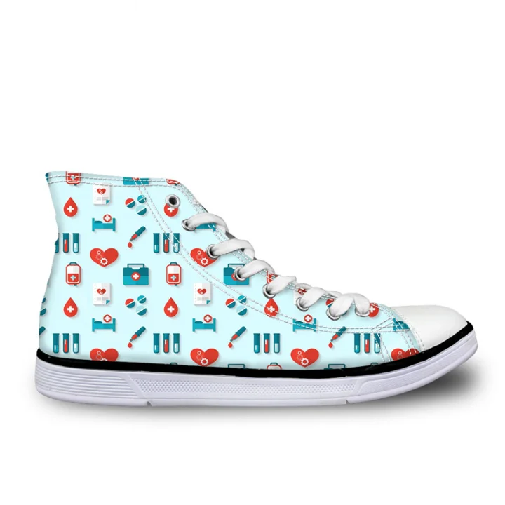 Women High Top Canvas Shoes Cute Cartoon Nurse Medical Tools Print Vulcanized Shoes Classic Flats Ankle Sports Sneakers
Women High Top Canvas Shoes Cute Cartoon Nurse Medical Tools Print Vulcanized Shoes Classic Flats Ankle Sports Sneakers