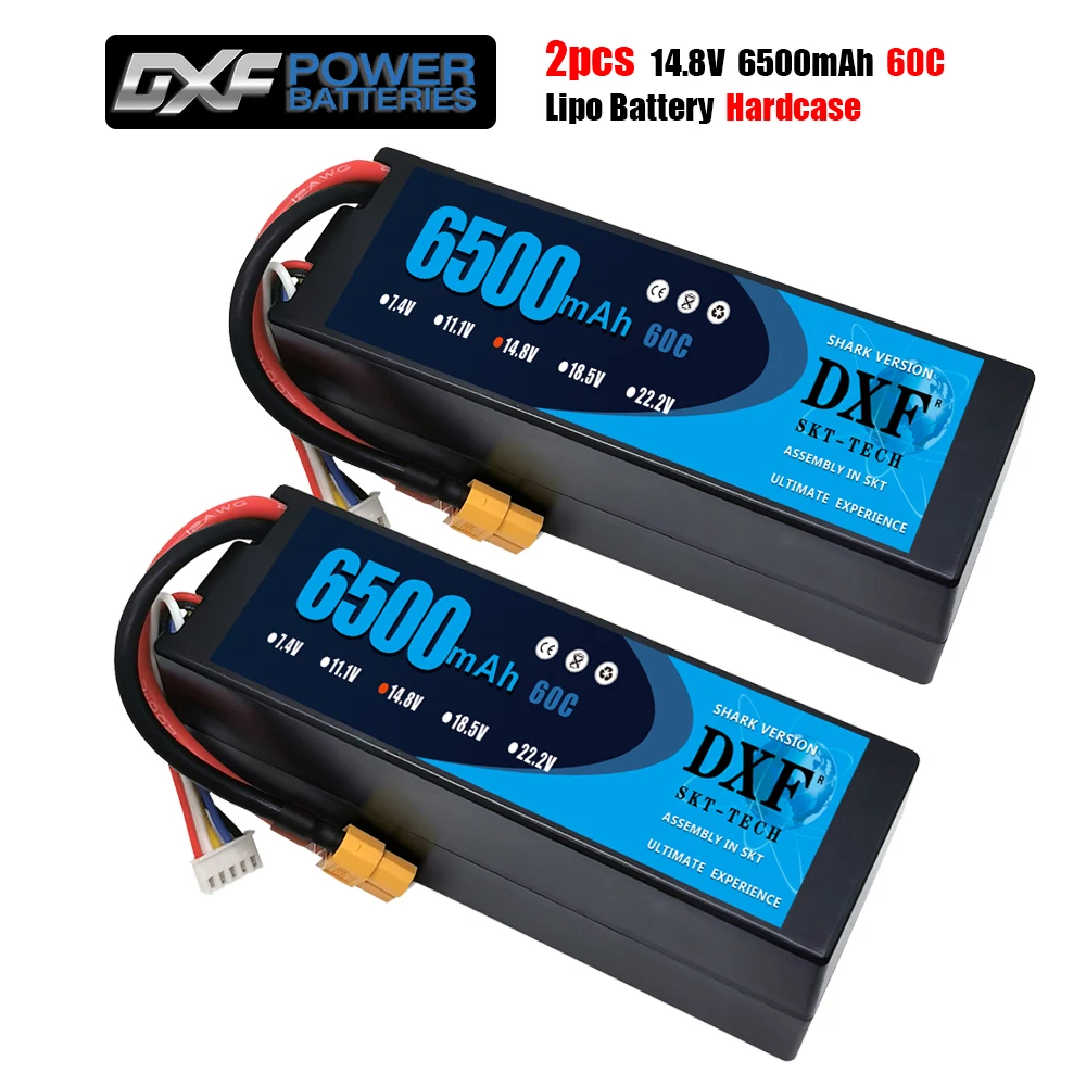 DXF battery 6500mAh Lipo 4S 14.8V 60C 120C Hard Case Lithium Polymer Battery for RC Car Boat Drone Robot FPV truck
DXF battery 6500mAh Lipo 4S 14.8V 60C 120C Hard Case Lithium Polymer Battery for RC Car Boat Drone Robot FPV truck