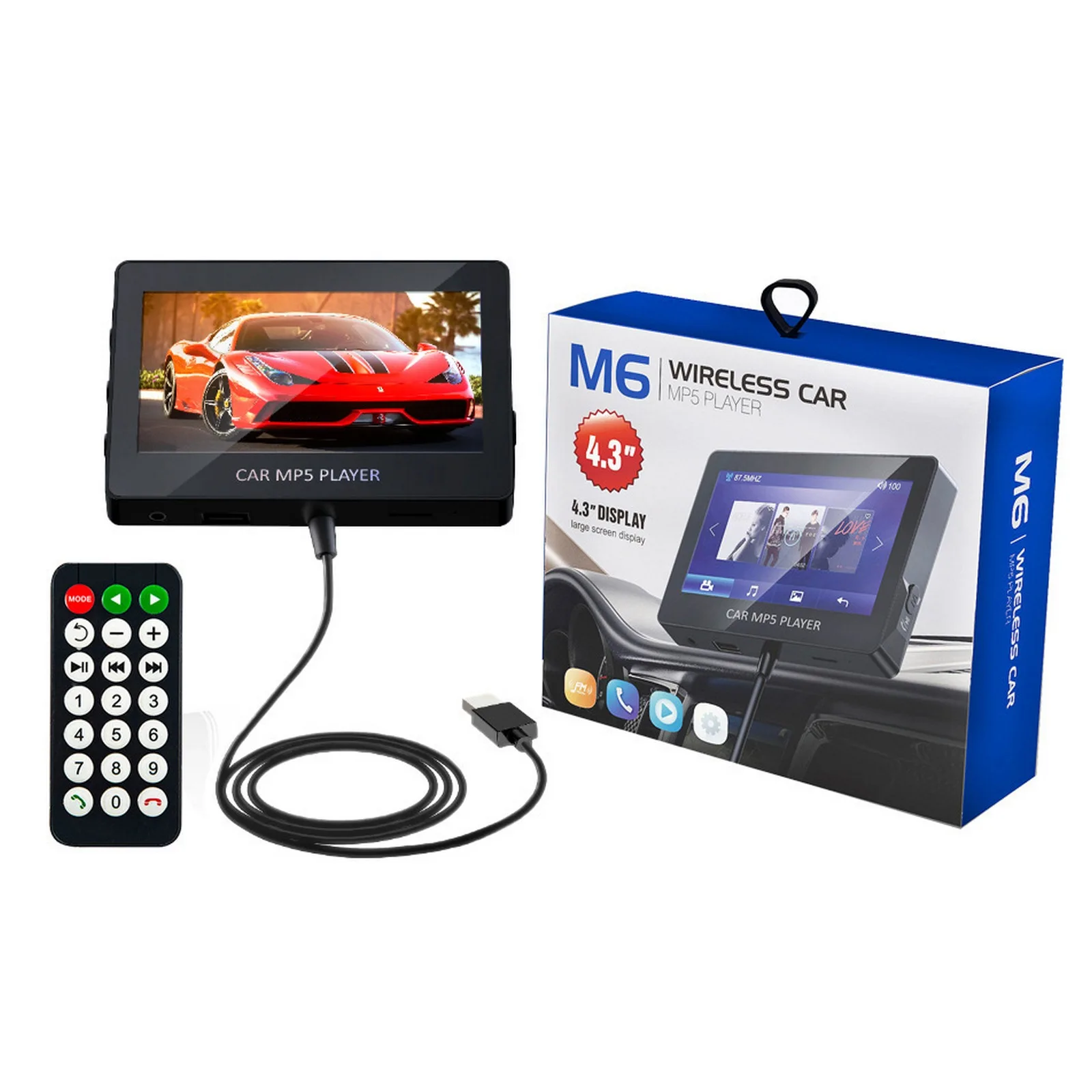 Автомобильный мультимедийный плеер 4,3 дюйма, Bluetooth, FM-трансмиттер, беспроводной, громкая связь, AUX, USB зарядка, MP5 плеер, универсальный автомобильный мультимедийный плеер
Автомобильный мультимедийный плеер 4,3 дюйма, Bluetooth, FM-трансмиттер, беспроводной, громкая связь, AUX, USB зарядка, MP5 плеер, универсальный автомобильный мультимедийный плеер