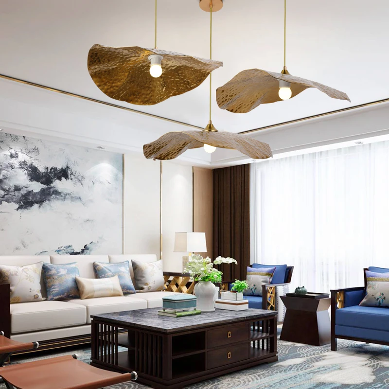 Lotus leaf chandelier creative personality copper lamp cafe lighting Bedroom Living room simple bar counter suspension light e27
Lotus leaf chandelier creative personality copper lamp cafe lighting Bedroom Living room simple bar counter suspension light e27