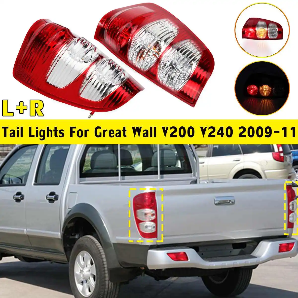 Left/ Right Side Taillight Tail Light Lamp For Great Wall V200 V240 2009-2011 Rear Light
Left/ Right Side Taillight Tail Light Lamp For Great Wall V200 V240 2009-2011 Rear Light