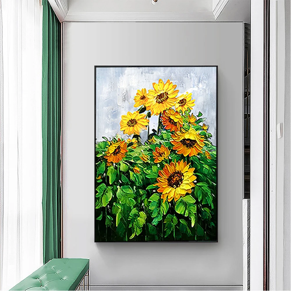 Pure HandPainted Sunflower Oil Painting On Canvas Living Room Dining Room Wall Decoration Painting Modern Porch Hanging Painting
Pure HandPainted Sunflower Oil Painting On Canvas Living Room Dining Room Wall Decoration Painting Modern Porch Hanging Painting