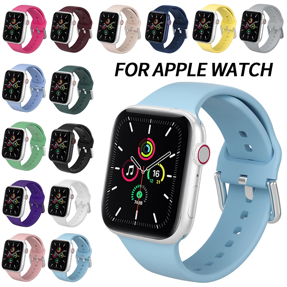Silicone Band for Apple Watch Strap iWatch 7 6 SE 5 4 3 2 Wristband Belt Bracelet Correa for Apple Watch 45/44\42\41\40\38mm
Silicone Band for Apple Watch Strap iWatch 7 6 SE 5 4 3 2 Wristband Belt Bracelet Correa for Apple Watch 45/44\42\41\40\38mm