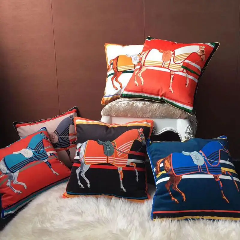 Velvet Fabric French Luxury Horse Series Home Sofa Soft Cushion Cover Pillowcase Without Core Living Room Bedroom Cushion 45cm
Velvet Fabric French Luxury Horse Series Home Sofa Soft Cushion Cover Pillowcase Without Core Living Room Bedroom Cushion 45cm