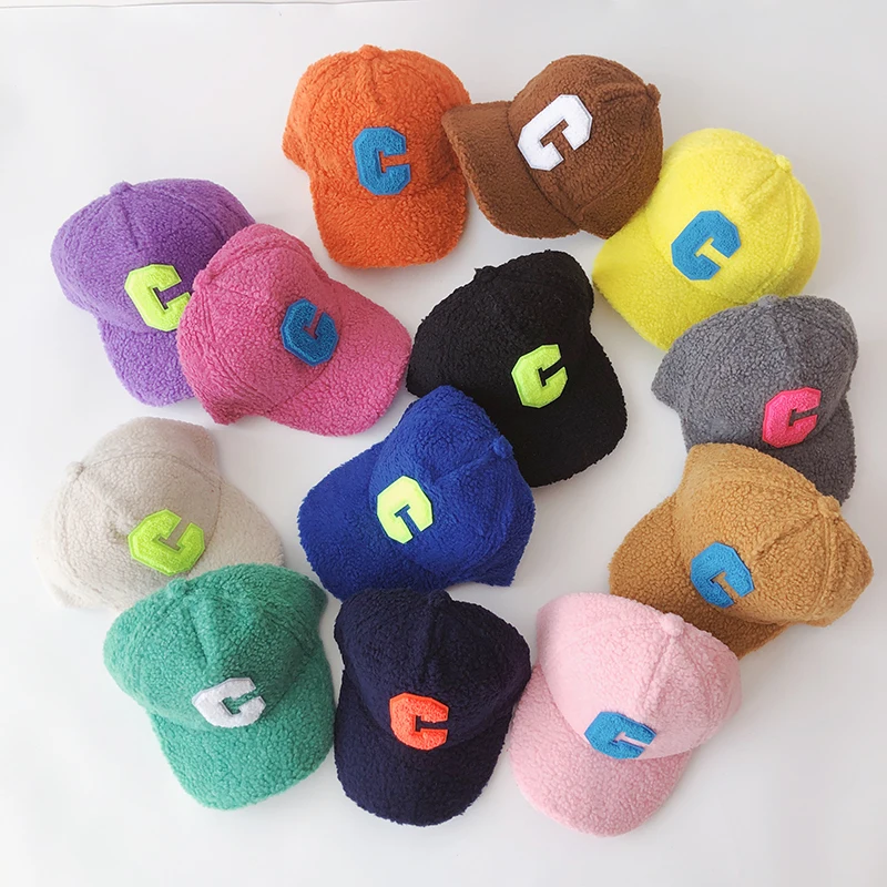 Autumn Winter Baby Baseball Hats Letter C Kids Boys Girls Artificial Lambwool Thicken Warm Hat Children Caps 13 Colors
Autumn Winter Baby Baseball Hats Letter C Kids Boys Girls Artificial Lambwool Thicken Warm Hat Children Caps 13 Colors