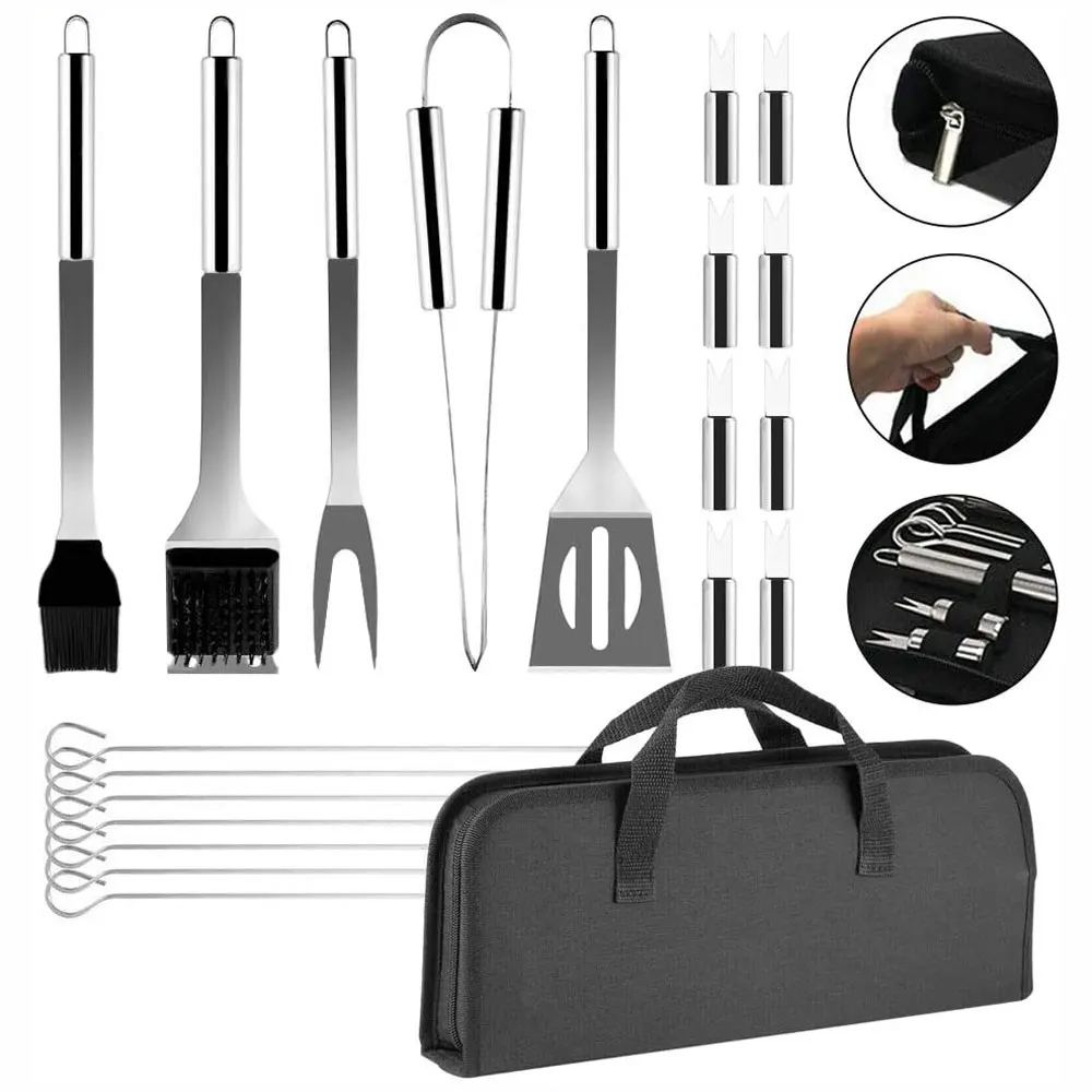 20Pcs/set BBQ Tools Stainless Steel Barbecue Utensil Accessories Camping Outdoor Cooking Tools Kit BBQ Utensils
20Pcs/set BBQ Tools Stainless Steel Barbecue Utensil Accessories Camping Outdoor Cooking Tools Kit BBQ Utensils