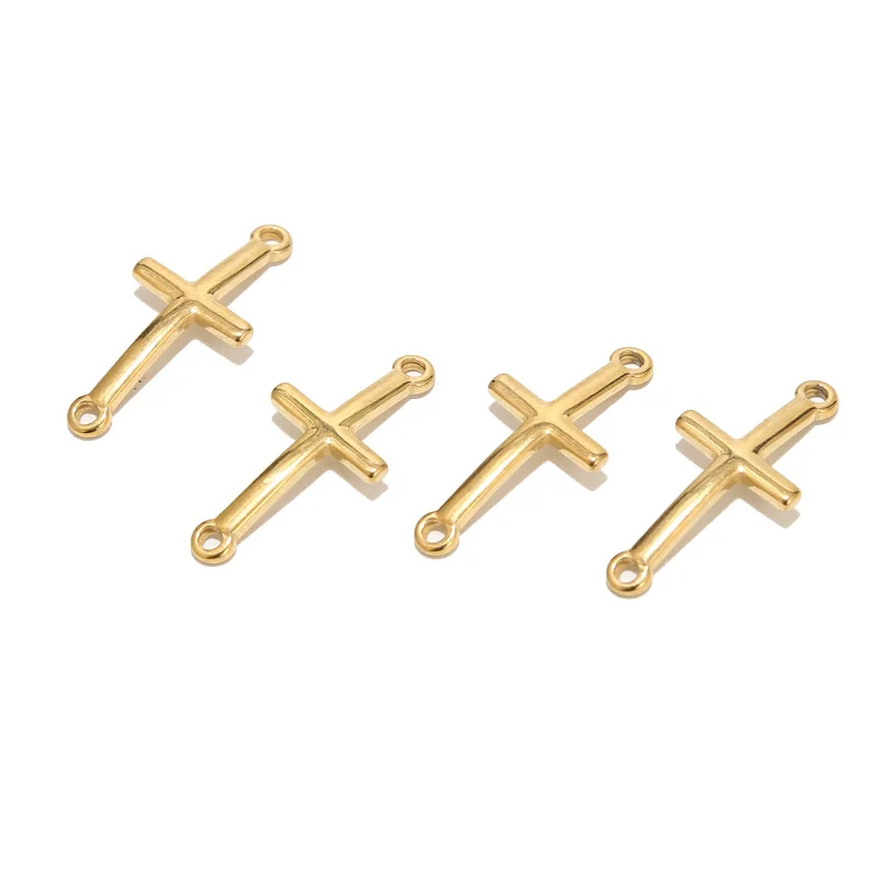 10pcs Stainless Steel Gold Plated Cross Charm Pendants Connectors for DIY Jewelry Religious Necklaces Bracelets Making Findings
10pcs Stainless Steel Gold Plated Cross Charm Pendants Connectors for DIY Jewelry Religious Necklaces Bracelets Making Findings