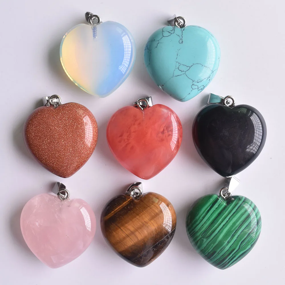 2020 Fashion heart shape high quality mixed natural stones for jewelry making pendants 30mm 8pcs/lot wholesale
2020 Fashion heart shape high quality mixed natural stones for jewelry making pendants 30mm 8pcs/lot wholesale