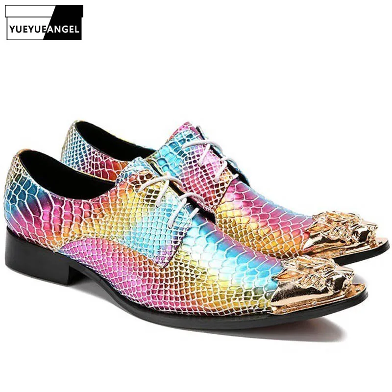 Night Club Mixed Colors Shoes Men Metal Pointed Toe Business Man Party Footwear Genuine Leather Spring Wedding Dress Shoes
Night Club Mixed Colors Shoes Men Metal Pointed Toe Business Man Party Footwear Genuine Leather Spring Wedding Dress Shoes