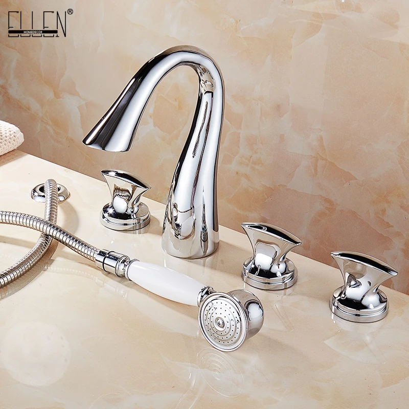 ELLEN 5 Holes Bathtub Faucet with Hand Shower Bathroom Bath Shower Set Deck Mount Hot Cold Water Mixer ELB116
ELLEN 5 Holes Bathtub Faucet with Hand Shower Bathroom Bath Shower Set Deck Mount Hot Cold Water Mixer ELB116
