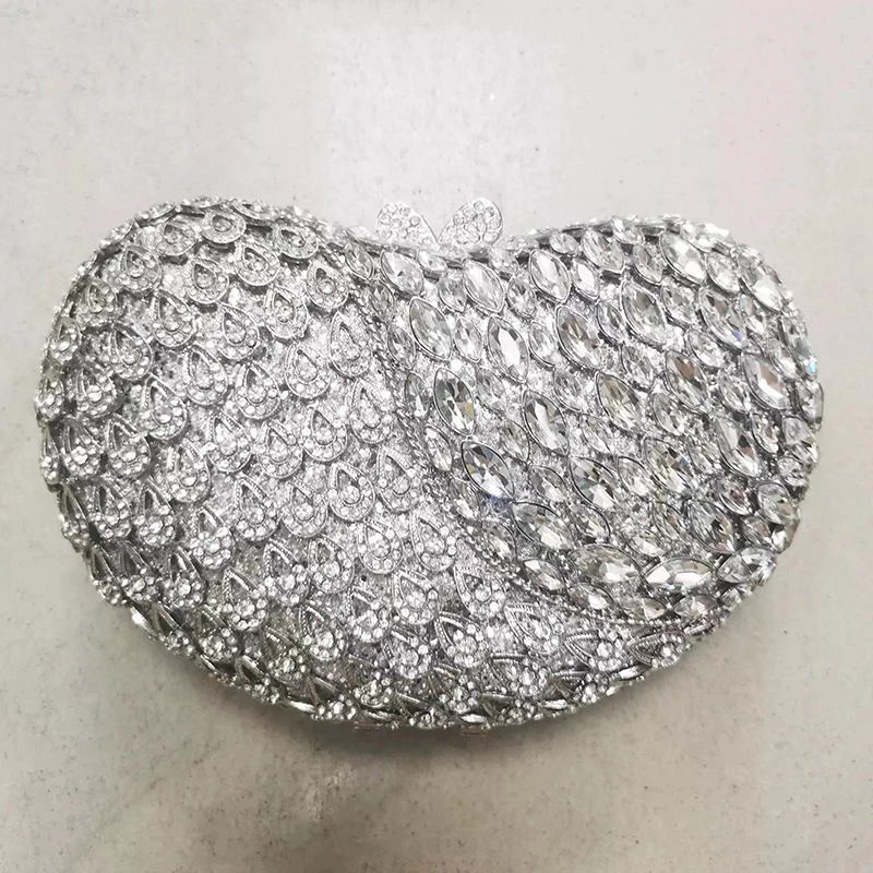Free Shipping Silver/Gold 6 Colors Female Evening Bag For Women Heart Shape Peacock Tail Rhinestone Wedding Bridal Clutch Purse
Free Shipping Silver/Gold 6 Colors Female Evening Bag For Women Heart Shape Peacock Tail Rhinestone Wedding Bridal Clutch Purse