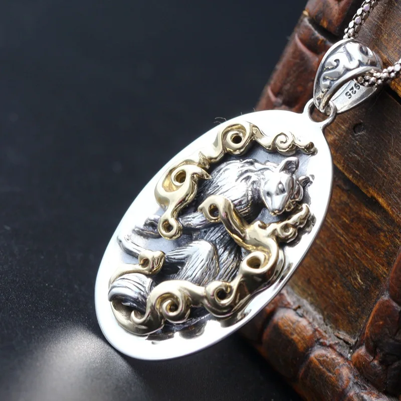 2021 Fashion Real S925 Silver Vintage Man's Pendant Antique Gold Auspicious Clouds Leopard Pendant for Man
2021 Fashion Real S925 Silver Vintage Man's Pendant Antique Gold Auspicious Clouds Leopard Pendant for Man