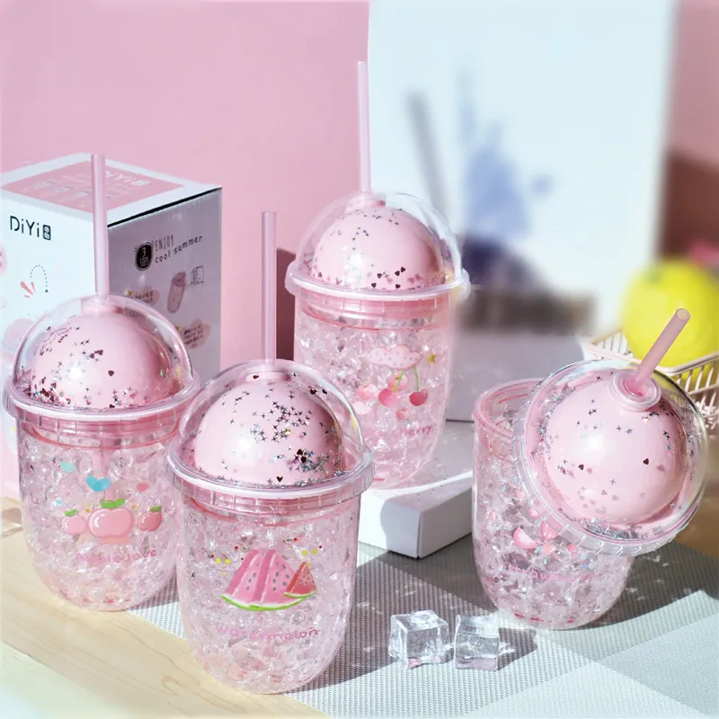 400ml Creative Cute Pink Fruit Ice Cup Double Wall Plastic Straw Cups Summer Drinking Water Bottle Cartoon Coffee Juice Milk Mug
400ml Creative Cute Pink Fruit Ice Cup Double Wall Plastic Straw Cups Summer Drinking Water Bottle Cartoon Coffee Juice Milk Mug
