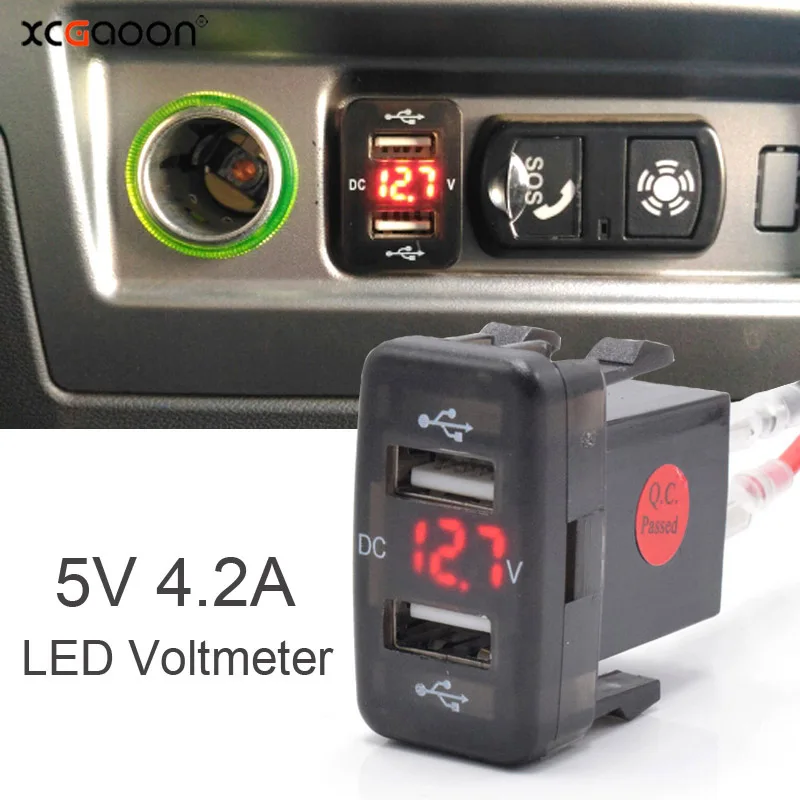 XCGaoon Special 5V 4.2A Dual 2 USB Car Charger Adapter With LED Voltmeter for TOYOTA, Short Circuit Protection
XCGaoon Special 5V 4.2A Dual 2 USB Car Charger Adapter With LED Voltmeter for TOYOTA, Short Circuit Protection