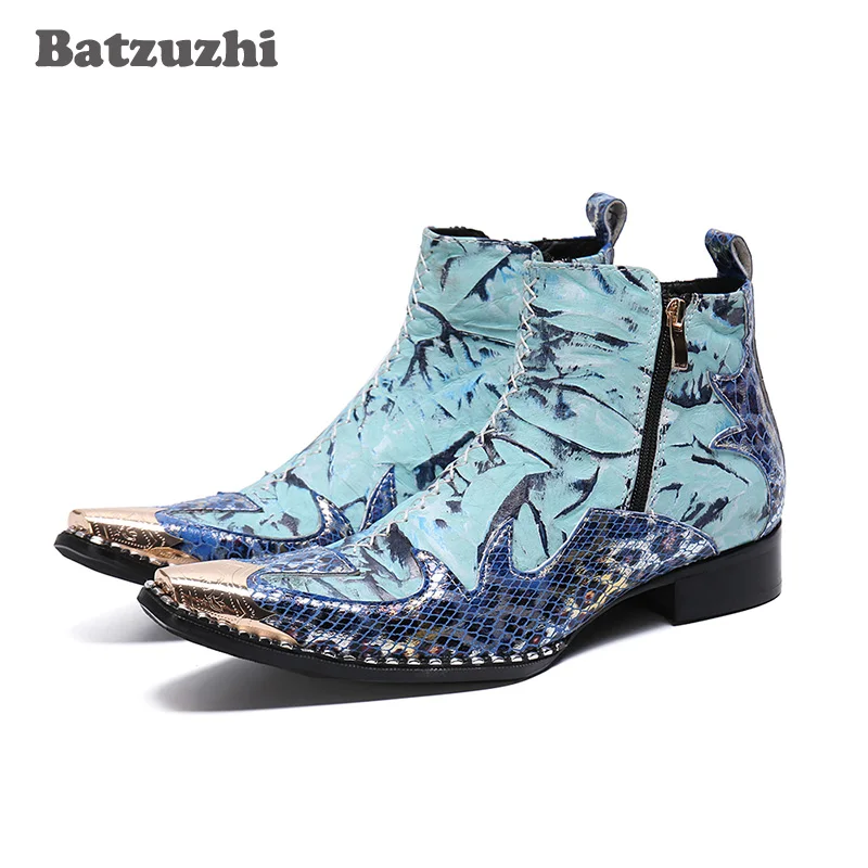 Batzuzhi Brand Men Shoes Pointed Metal Toe Genuine Leather Boots Ankle Designer's Footwear for Men Party Wedding botas hombre
Batzuzhi Brand Men Shoes Pointed Metal Toe Genuine Leather Boots Ankle Designer's Footwear for Men Party Wedding botas hombre