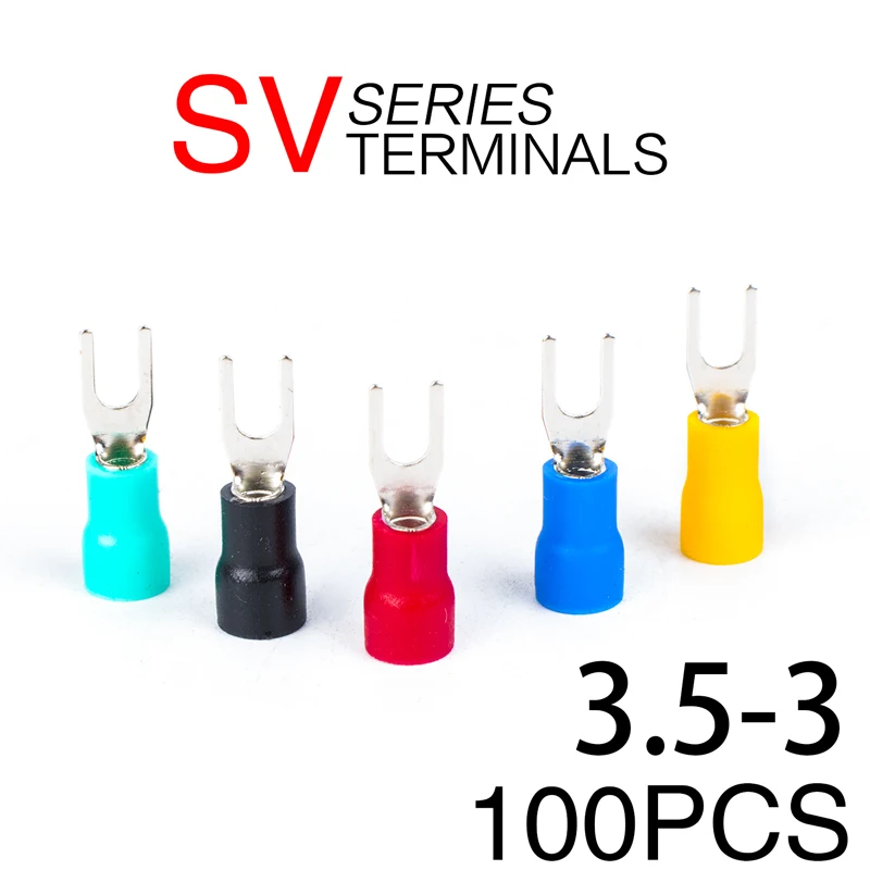 100PCS SV3.5-3 wire crimping terminal connector flat terminal crimping wire connector insulation and waterproof A.W.G 14-12
100PCS SV3.5-3 wire crimping terminal connector flat terminal crimping wire connector insulation and waterproof A.W.G 14-12