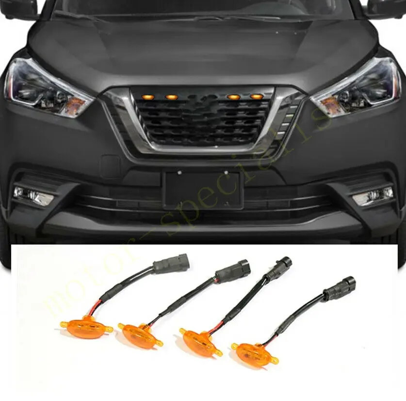 LED Car Front Grille LED Amber Light Raptor Style Light Kit Decor W/ Wire Speed 4Pcs For Nissan Kicks 2018-2021
LED Car Front Grille LED Amber Light Raptor Style Light Kit Decor W/ Wire Speed 4Pcs For Nissan Kicks 2018-2021